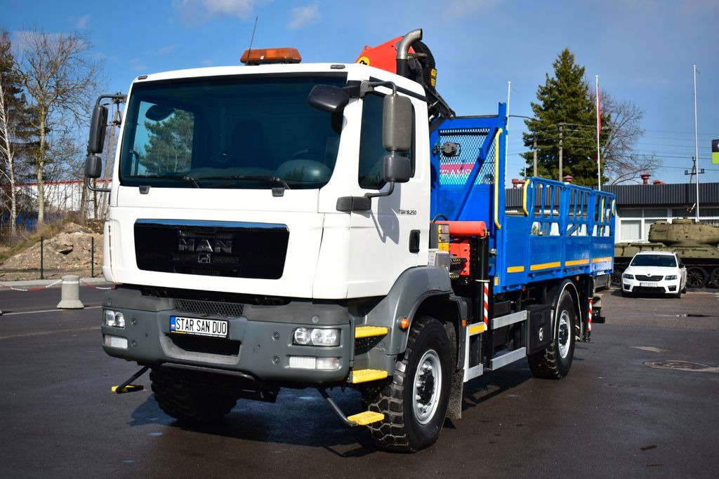 드롭사이드/ 플랫베드 트럭, 크레인 트럭 MAN 4x4 TGM 18.250 PALFINGER PK 27001 EURO 5 CRANE : 사진 4