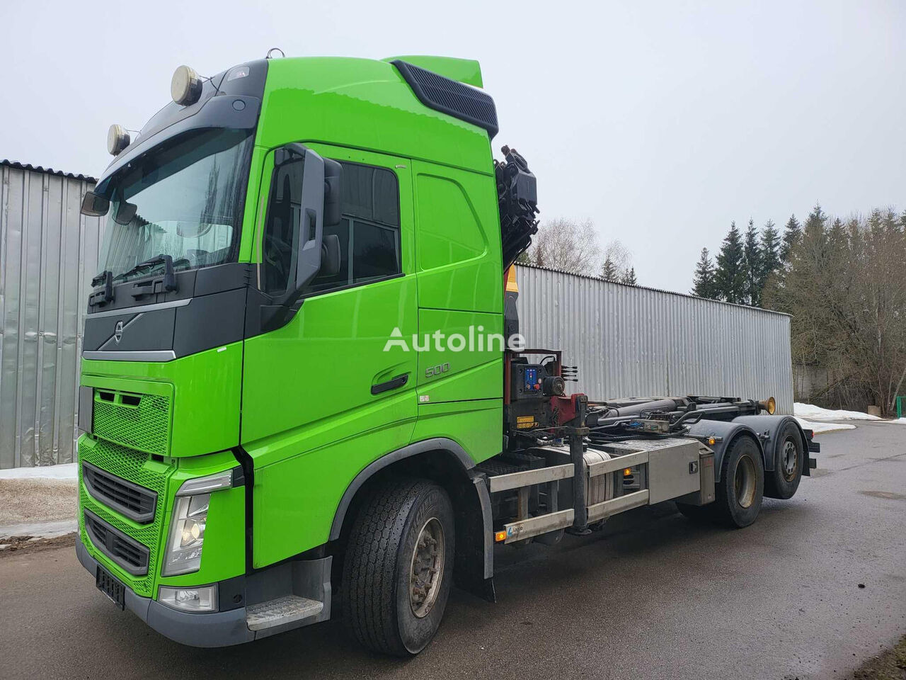 후크 리프트 트럭, 크레인 트럭 Volvo FH500 6X2 PALIFT + HMF 2120 K5 : 사진 11