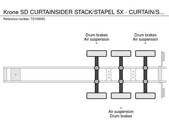 커튼사이더 세미 트레일러 Krone SD CURTAINSIDER STACK/STAPEL 5X - CURTAIN/SCHUIFZEIL/GARDIENEN - MULTIPLE UNITS! : 사진 4