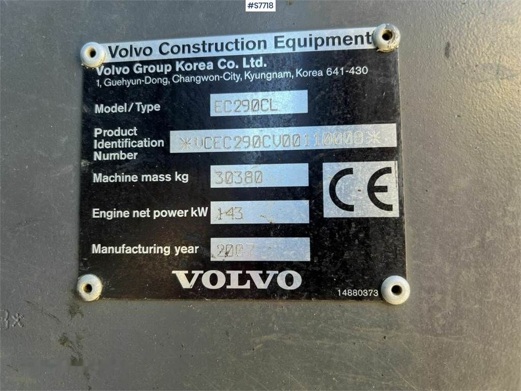 크롤러 굴삭기 Volvo EC290 CL : 사진 28