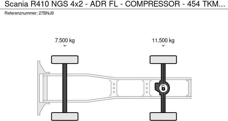 트랙터 유닛 Scania R410 NGS 4x2 - ADR FL - COMPRESSOR - 454 TKM - RETARDER - PARK. AIRCO - 4 POINT AIR SUSP. REAR - LED LIGHTS - TOP CONDITION - : 사진 12