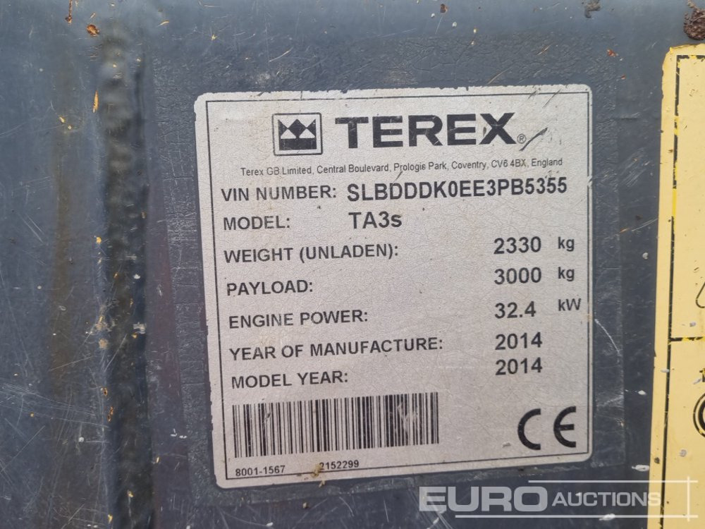 미니 덤프 2014 Terex TA3S : 사진 34